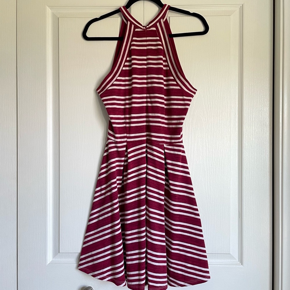 Women’s Copper Key High Neck Skater Dress - Red/White Stripe in Large - Picture 2 of 11